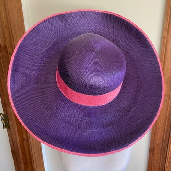 HARVE BENARD Wide Brim Sun Vintage Hat Purple Pink main image 4